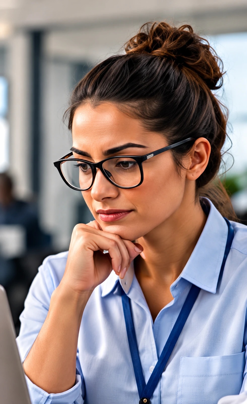 Profissional analisando a organização do trabalho